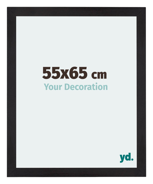 Mura MDF Cadre Photo 55x65cm Noir Grain De Bois De Face Mesure | Yourdecoration.fr