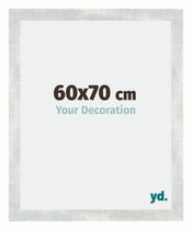 Mura MDF Cadre Photo 60x70cm Argent Brillant Vintage De Face Mesure | Yourdecoration.fr