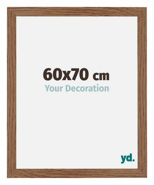 Mura MDF Cadre Photo 60x70cm Chêne Rustique De Face Mesure | Yourdecoration.fr