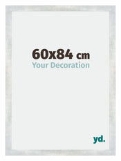 Mura MDF Cadre Photo 60x84cm Argent Brillant Vintage De Face Mesure | Yourdecoration.fr