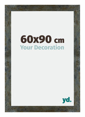 Mura MDF Cadre Photo 60x90cm Bleu Or Mélangé De Face Mesure | Yourdecoration.fr