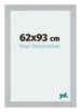Mura MDF Cadre Photo 62x93cm Argent Mat De Face Mesure | Yourdecoration.fr