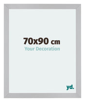 Mura MDF Cadre Photo 70x90cm Argent Mat De Face Mesure | Yourdecoration.fr