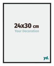 New York Aluminium Cadre Photo 24x30cm Noir Mat De Face Mesure | Yourdecoration.fr