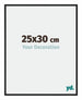 New York Aluminium Cadre Photo 25x30cm Noir Mat De Face Mesure | Yourdecoration.fr