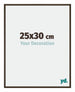 New York Aluminium Cadre Photo 25x30cm Structure Noyer De Face Mesure | Yourdecoration.fr