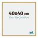 New York Aluminium Cadre Photo 40x40cm Or Brillant De Face Mesure | Yourdecoration.fr