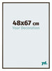 New York Aluminium Cadre Photo 48x67cm Structure Noyer De Face Mesure | Yourdecoration.fr
