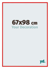 New York Aluminium Cadre Photo 67x98cm Rouge Ferrari De Face Mesure | Yourdecoration.fr