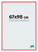 New York Aluminium Cadre Photo 67x98cm Rouge Ferrari De Face Mesure | Yourdecoration.fr