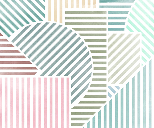 Papier Paint Jeux de Lignes Bonbon 300x250cm FLX6 039 | Yourdecoration.fr
