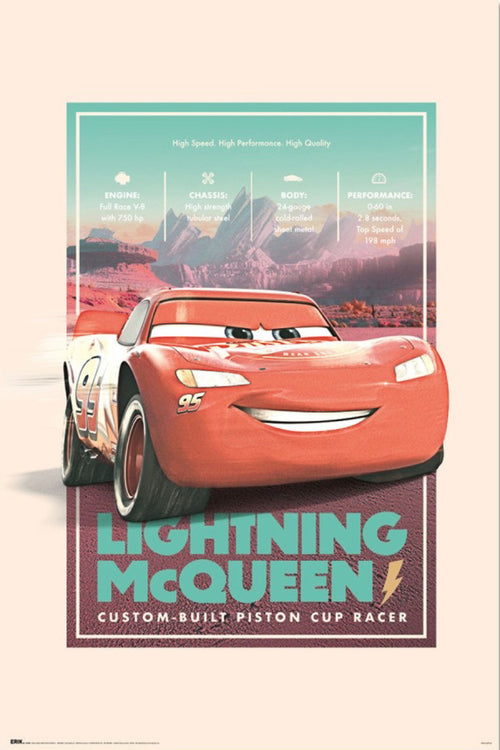 Poster Disney Pixar Cars Vintage 61x91 5cm GPE6041 | Yourdecoration.fr