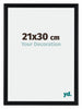 Tucson Aluminium Cadre Photo 21x30cm Noir Brossé De Face Mesure | Yourdecoration.fr
