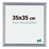 Tucson Aluminium Cadre Photo 35x35cm Argent Brossé De Face Mesure | Yourdecoration.fr
