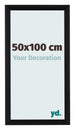 Tucson Aluminium Cadre Photo 50x100cm Noir Brosse De Face Mesure | Yourdecoration.fr
