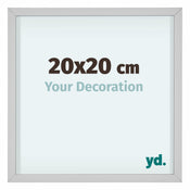Virginia Aluminium Cadre Photo 20x20cm Blanc De Face Mesure | Yourdecoration.fr