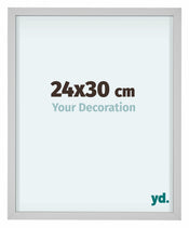 Virginia Aluminium Cadre Photo 24x30cm Blanc De Face Mesure | Yourdecoration.fr