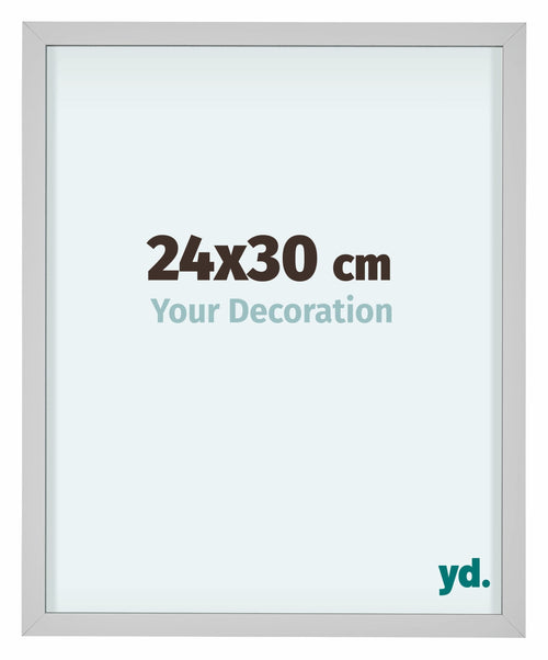 Virginia Aluminium Cadre Photo 24x30cm Blanc De Face Mesure | Yourdecoration.fr