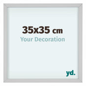 Virginia Aluminium Cadre Photo 35x35cm Blanc De Face Mesure | Yourdecoration.fr