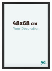 Virginia Aluminium Cadre Photo 48x68cm Noir De Face Mesure | Yourdecoration.fr