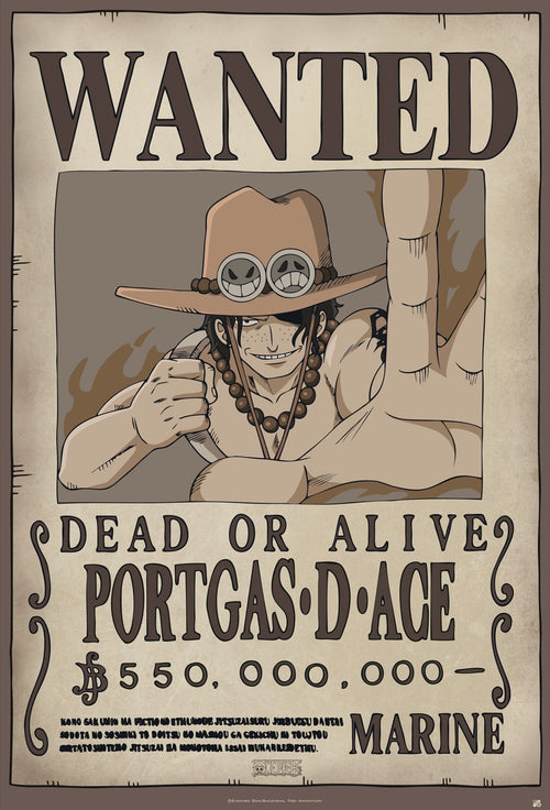 One Piece Wanted Ace Affiche 61X91 5cm | Yourdecoration.fr