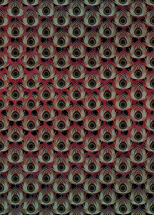 Komar Paon Rouge Papier Peint Intissé 200x280cm 4 bandes | Yourdecoration.fr
