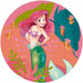 Komar Ariel Happy Coral Papier Peint Adhésif 128x128cm Rond | Yourdecoration.fr