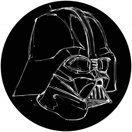 Komar Star Wars Ink Vader Papier Peint Adhésif 128x128cm Rond | Yourdecoration.fr