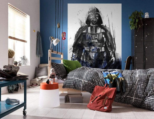 Komar Star Wars Watercolor Vader Papier Peint Intissé 200x280cm 4 bandes ambiance | Yourdecoration.fr