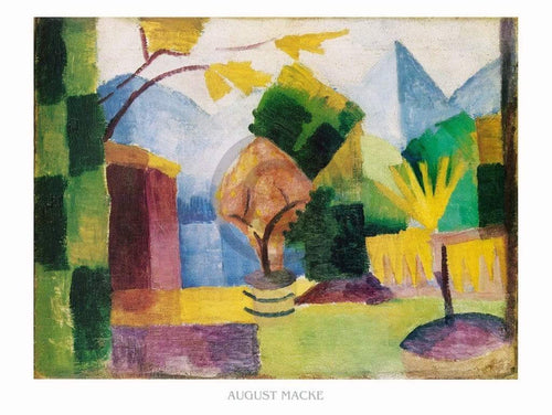 August Macke  Garten am Thuner See affiche art 80x60cm | Yourdecoration.fr