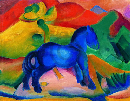 Franz Marc  Blaues Pferdchen affiche art 90x70cm | Yourdecoration.fr