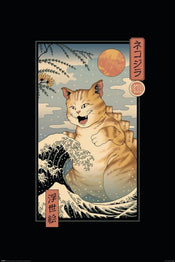 Pyramid Vincent Trinidad Catzilla Ukiyoe Affiche 61X91 5cm | Yourdecoration.fr
