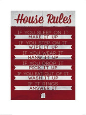 Pyramid House Rules affiche art 60x80cm | Yourdecoration.fr
