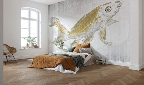 Komar Golden Koi Papier Peint Intissé 400x280cm 8 bandes ambiance | Yourdecoration.fr