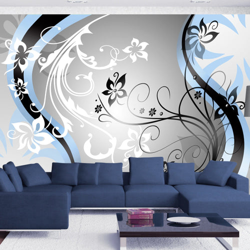 Papier Peint - Art-Flowers Blue - Intissé