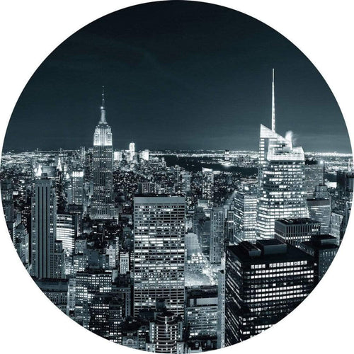 Wizard+Genius New York at Night II Papier Peint Intissé 140x140cm rond | Yourdecoration.fr