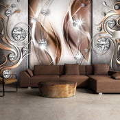 Papier Peint - Brown and Diamonds - Intissé