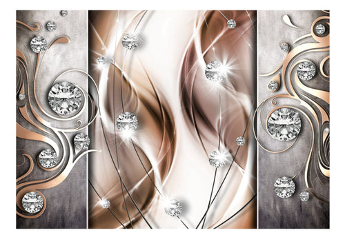 Papier Peint - Brown and Diamonds - Intissé