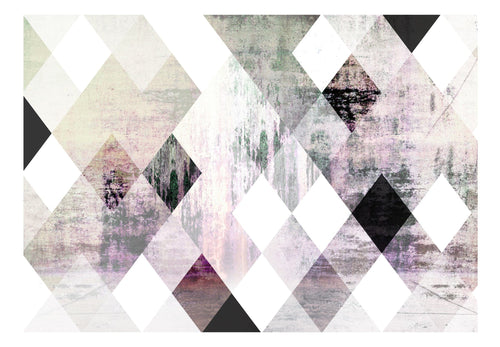 Papier Peint - Rhombic Chessboard Pink - Intissé