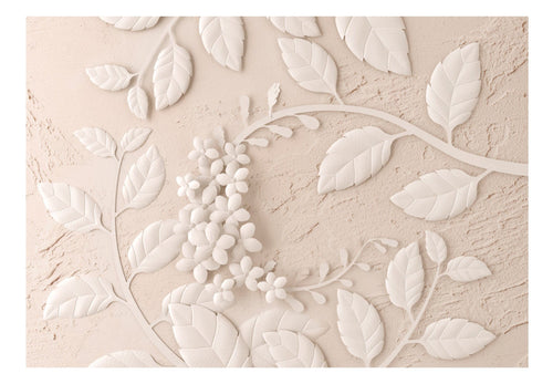 Papier Peint - Paper Flowers Beige - Intissé
