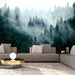 Papier Peint - Mountain Forest Dark Green - Intissé