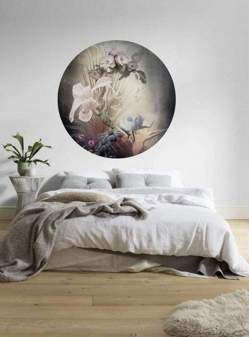 Komar Flemish Flowers Papier Peint 125x125cm Rond ambiance | Yourdecoration.fr