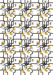 Komar Mickey Mouse Foot Labyrinth Papier Peint Intissé 200x280cm 4 bandes | Yourdecoration.fr