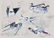 Komar Star Wars Blueprint Light Papier Peint Intissé 400x280cm 8 bandes | Yourdecoration.fr