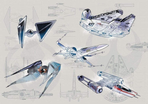 Komar Star Wars Blueprint Light Papier Peint Intissé 400x280cm 8 bandes | Yourdecoration.fr