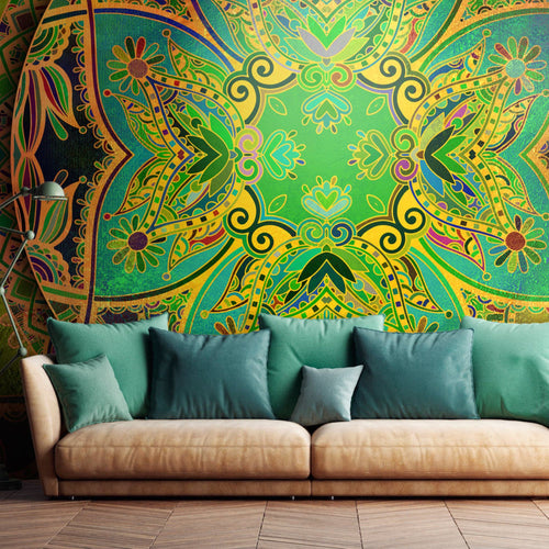 Papier Peint - Mandala Emerald Fantasy - Intissé