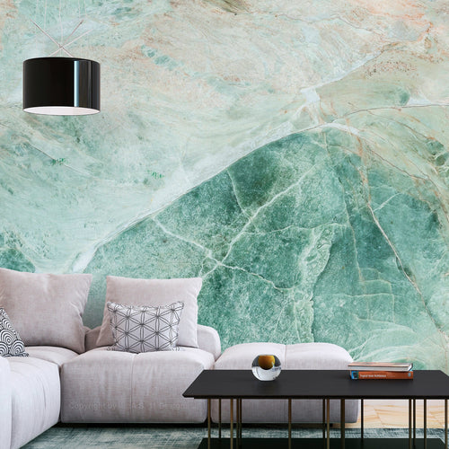 Papier Peint - Turquoise Marble - Intissé