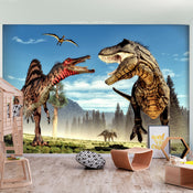 Papier Peint - Fighting Dinosaurs - Intissé