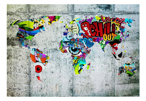 Papier Peint - Map Graffiti - Intissé