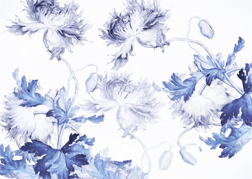 Komar Blue Silhouettes Intisse Papier Peint 350X250cm 7 Bandes | Yourdecoration.fr